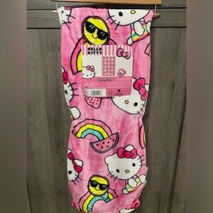 New Hello Kitty Pink Tie Dye Rainbow Ross Stores Plush 50 x 70 Throw Blanket